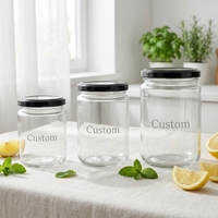 Geurdicht opbergdoosje voor bloemen, 2oz 3oz 4oz glazen potjes met deksels, op maat gemaakte fruit- en bloempot met metalen deksel, zwart wit
