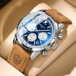 POEDAGAR 921 nuevos relojes de cuarzo para hombre promocionales de fábrica de diseño elegante de alta calidad listos para enviar con correa de cuero genuino - Product Image 1