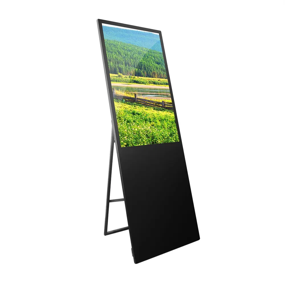 Android ad display 43 inch portable LCD Digital Signage scrolling advertising barcode scanner kiosk LCD digital signage