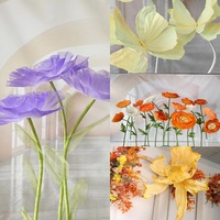 80cm Länge künstlicher Blumen stiel Kunststoff beschichtete Eisendraht stangen Simulation Grün Weiß DIY Blumen material