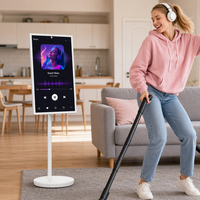 Écran intelligent portable 32 pouces avec panneau LCD rétroéclairé par LED, moniteur tactile Android Wifi IPTV, téléviseur mobile avec batterie et support