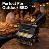 Brosse dégraissante électrique sans fil pour barbecue, outil de nettoyage portatif à batterie au lithium pour pique-nique en extérieur