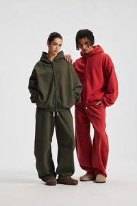 Conjunto de Sudadera con Capucha Unisex Personalizada de 430 g/m², Estampado en Relieve, Estilo Urbano para Hombre y Mujer - Product Image 4