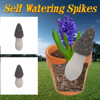 Dispositif d'auto-irrigation en terre cuite en forme de champignon morille personnalisé pour plantes en pot de jardin, arrosage progressif, pot en argile Olla