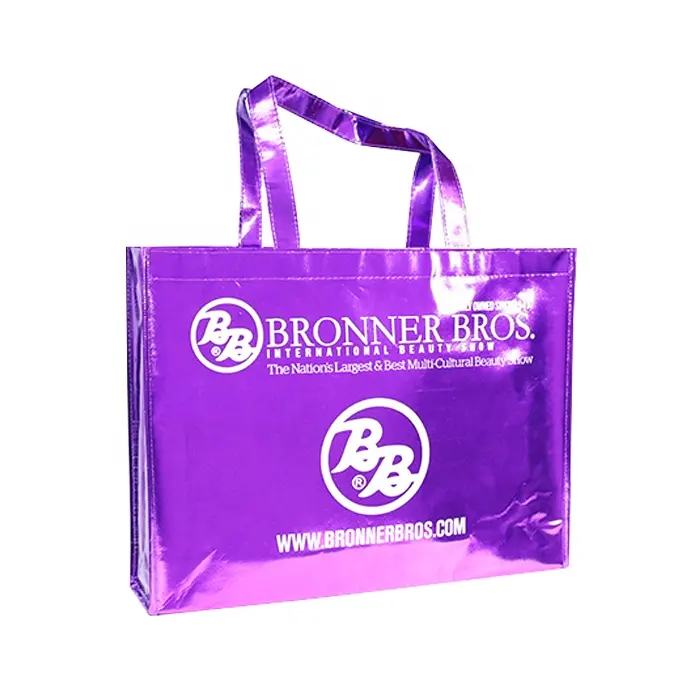 Custom Logo Reusable Laminated Polypropylene Gift Tote Non-woven Shopping Bag