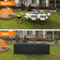 Housse de table et de chaises d'extérieur en polyester de style européen, imperméable et durable pour la protection contre le soleil, la pluie, la poussière et le sablage