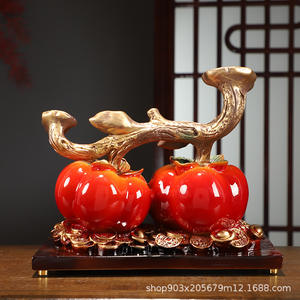Adorno de caqui todo va bien, decoración creativa de entrada para sala de estar, regalos de inauguración de boda, nuevo chino - Product Image 3