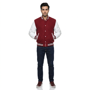 Custom Logo Printed Stand Collar Breathable Winter Varsity <b>Jacket</b> <b>Men</b> Hot Sale <b>Long</b> Sleeve College Baseball <b>Jacket</b> - Product Image 1