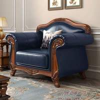 Canapé en cuir et bois massif de style rétro américain, revêtement en PU, cuir de vachette, style campagnard simple, meubles de salon résidentiels