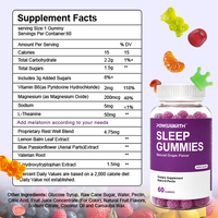 Gummies pour le sommeil à la mélatonine, sans sucre, avec L-tryptophane, 5-HTP, magnésium et ashwagandha, marque privée OEM pour adultes