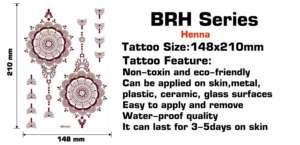 Autocollant de <span class=keywords><strong>tatouage</strong></span> au <span class=keywords><strong>henné</strong></span> marron, sexy et tendance, tatouages temporaires en papier, dentelle florale, imperméable, <span class=keywords><strong>faux</strong></span> <span class=keywords><strong>tatouage</strong></span> pour femmes - Product Image 2