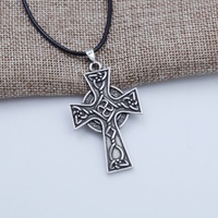 Pendentif solaire en amulette Viking de 8mm, bijou religieux, croix solaire, elain, nœud irrégulier, druse