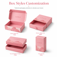 Boîte d'expédition en carton ondulé rose Sakura, logo personnalisé imprimé, emballage cadeau, boîtes pliables en carton