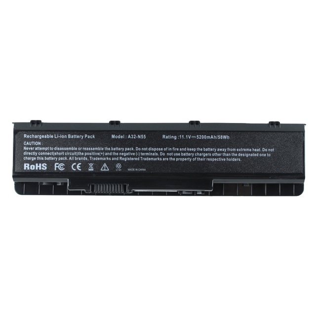 A32-N55 Laptop Replacement Battery for N45 N45E N45S N45F N45J N55 N55E N55S N75 N75E Notebook Battery Pack 6 Cells 4400mAh