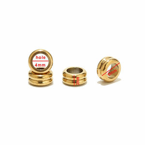 Separadores de Espiga con Orificio Grande |   Separador de Discos de Acero Inoxidable Chapado en Oro PVD de 18K para Fabricación de Joyería, Pulseras y Collares - Product Image 3