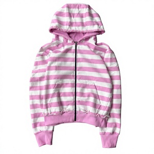 Sudadera con capucha de punto para hombre, estilo vintage, lavado ácido, oversize, con dos cremalleras, para otoño, moderna, con cremallera y rayas. - Product Image 6