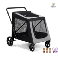 Poussette pliable pour animaux de compagnie de taille moyenne à grande, légère, 4 roues, transporteur pour chien et chat, voyage en plein air, écologique