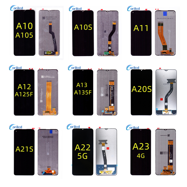 Mobile Phones Lcds for samsung A10 A10s A11 A12 A13 A20S A21S A01e A02s A03S A04E A05 A06 A05S Display Touch Screen with Frame
