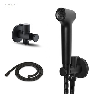 PINEBAY Easy Control Handheld ABS Plastic Matte Black Shattaf <strong>Kit</strong> Bathroom Douche Spray <strong>Kit</strong> <strong>Bidet</strong> <strong>Sprayer</strong> for Toilet - Product Image 1