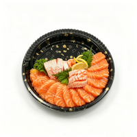 Barquette jetable en PET YS-25 pour salade, sushi, sucre, impression personnalisée, design japonais luxueux, plats à emporter sur mesure