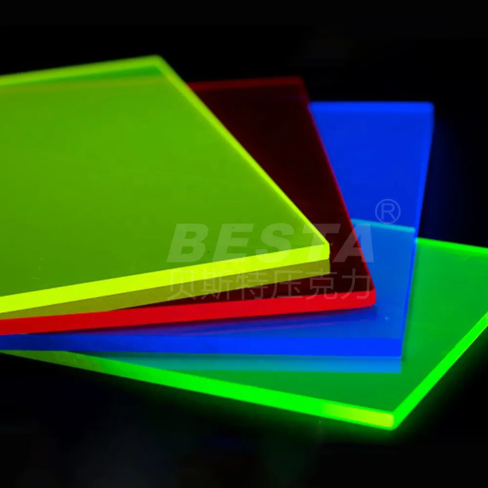 Folha acrílica transparente de vidro para painel transparente de LED Placa guia de luz Pmma