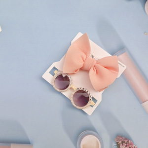 Per bambini Puff Bow copricapo Daisy Flower Girl occhiali da sole con elastico in Nylon per bambini 2 pz/set Bohemia Beach Beach occhiali da sole - Product Image 3