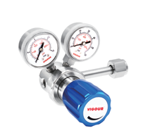 Détendeur Manomètre de Cylindre SS316L pour Oxygène CO2 Azote Propane Hélium, Régulateur Industriel en Aluminium pour Gaz Naturel