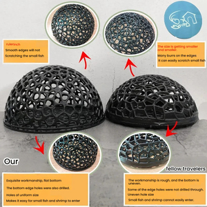 空心鱼半球避难所黑壳庇护所塑料蜂窝虾鱼水晶饲养水族箱装饰袋 - Product Image 3