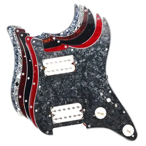 Multi warna HH Pickguard gitar elektrik Pickguard dan hitam dua Humbucker dimuat Scratchplate perakitan