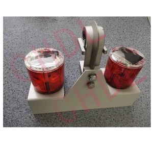 Feux d'avertissement LED solaires à double tête rouge IP65 pour la construction électrique et les réseaux électriques - Product Image 1