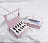 Boîte d'emballage vide en papier de luxe pour bouteille de soin des ongles Ensemble rose Boîte d'emballage d'huile de vernis à ongles Boîte cadeau magnétique personnalisée