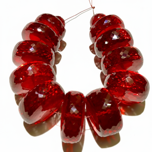 Perles à facettes rondes en grenat rouge naturel certifié IGI 20 carats collier rouge foncé pour occasions spéciales - Product Image 1