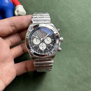 Montres noires pour hommes, montre chronographe de luxe à quartz, lunette en céramique, acier inoxydable 316L, mouvement japonais VK, montre pour homme, Orologi - Product Image 1