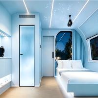Maison capsule intelligente préfabriquée modulaire mobile de luxe, anti-corrosion et durable, pour extérieur, contrôlée par la voix