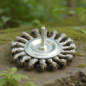 Brosse à nœuds torsadés avec tige de 6 mm en acier inoxydable, tampon de polissage - Product Image 3
