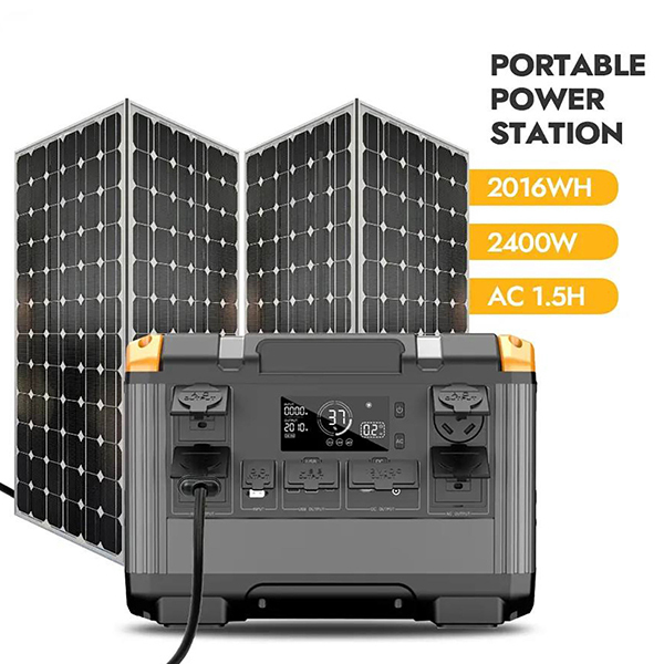 2000W Outdoor Mobile Power Station Large Capacity Multi-Functional Solar Car Rechargeable Energy Storage for Pure Sine Wave
