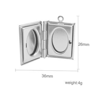 Forma di libro in acciaio inossidabile lucidato su misura per collana con ciondolo medaglione foto fai da te - Product Image 6