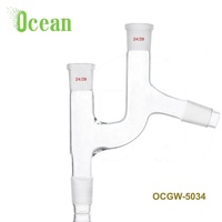Adaptateur de distillation en verre pour verrerie de laboratoire, tube de connexion en verre, adaptateur de distillation Synthware