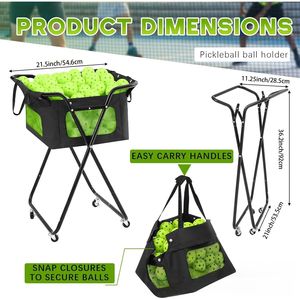 Voiture d'entraînement portable et durable TuoLian à 4 roues pour le tennis et le pickleball, capacité de 140 balles de pickleball ou 175 balles de tennis pour l'entraînement et les enfants - Product Image 4