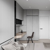 Meubles de chambre à coucher sur mesure, lit tatami, design complet avec armoire, design simple, rangement