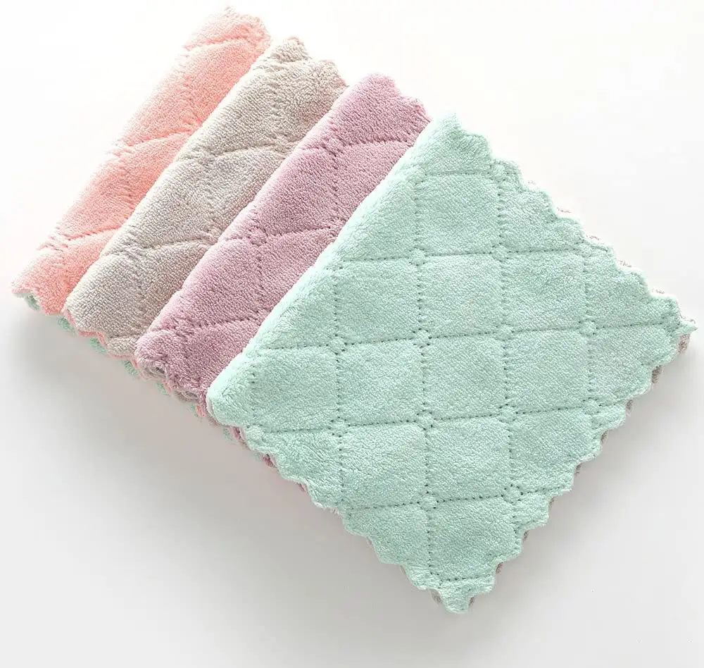 Schoonmaakdoek Microfiber Washandjes Anti-Aanbak Olie Koraal Fluweel Opknoping Microfiber Keuken Theedoek