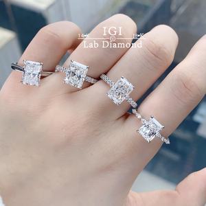 Igi แหวนเพชรแบบตัดได้ปรับแต่งได้สีทอง14K 18K หินที่ปลูกในห้องปฏิบัติการสำหรับงานหมั้นในงานแต่งงานส่งตรงจากโรงงาน - Product Image 1