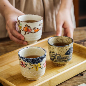 Taza de Té de Cerámica Estilo Japonés, Taza de Degustación de Té Cálida, Taza de Té Kung Fu Pintada a Mano, Taza de <span class=keywords><strong>Café</strong></span> Decorada con Esmalte Bajo Vidriado - Product Image 4