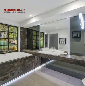 Mueble de baño esquinero <span class=keywords><strong>con</strong></span> lavabo, mueble de madera, barato - Product Image 6