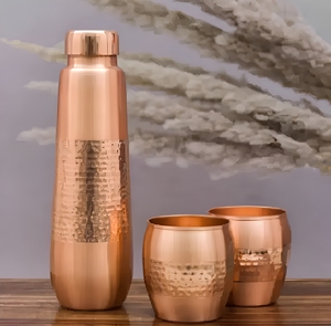 Botella de Agua de Cobre de Lujo con Acabado Martillado, Estilo Elegante, para Bebidas Ayurvédicas, Reutilizable, Ecológica, a Prueba de Fugas, para Uso Diario y Gimnasio - Product Image 2