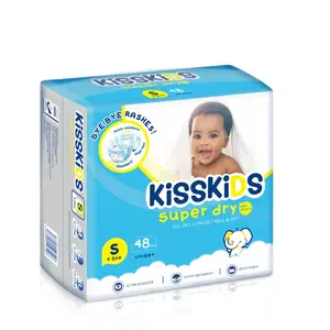 Kisskids売れ筋の香りの安い白い綿の幼児の幼児の赤ちゃんのようなおむつ