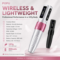 POPU Mini Diva 3.5mm Stroke Draadloze PMU Machine met Extra Batterij 2V Start-Up Permanente Make-up Pen voor Wenkbrauw Lip Tattoo
