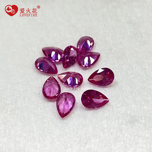 Bán Buôn Loose Lê Cắt Mặt Đá Quý 3 # Rose 5 # Ruby 8 # Pigeon Máu Đỏ Tổng Hợp Corundum - Product Image 2