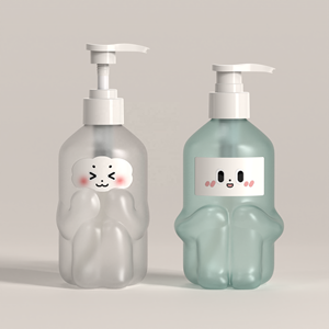 Botella Dispensadora de Loción de 300 ml con Forma Kawaii, Dispensador de Jabón de Manos y Corporal con Diseño de Dibujos Animados para Niños, Botella de Champú PET con Logotipo Personalizado para Baño - Product Image 2