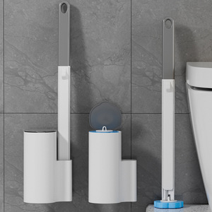 Juego de Cepillos de Inodoro de Plástico Desechables con Cabezales de Repuesto, Soporte de Pared, Limpiador de Baño Multiángulo - Product Image 2